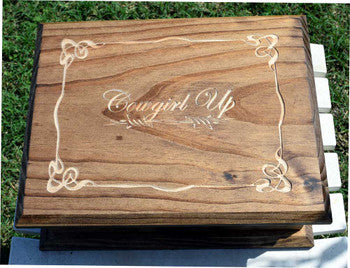 Cowgirl Up - Engraved Jewelry Box / Bible Box image 0