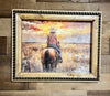 12" x 16" Western Cowgirl Canvas Print in Handcrafted Rustic Frame image 0