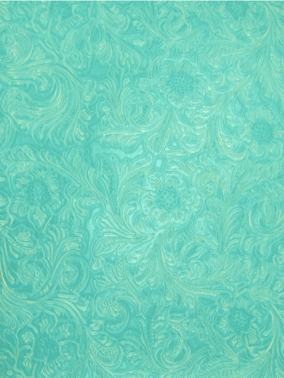 8 Buckle Display with (2) 8x10 Picture Frames - Many Backgrounds Available - Turquoise Faux Leather image