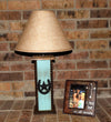 24" Rustic Lamps - Star & Horseshoe Table Lamp - Turquoise. These beautiful Western table lamps are perfect for the cabin or Rustic Decor image 1