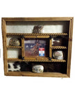 14 Buckle Display with 8x10 Picture Frame - Many Backgrounds Available - Cowhide image