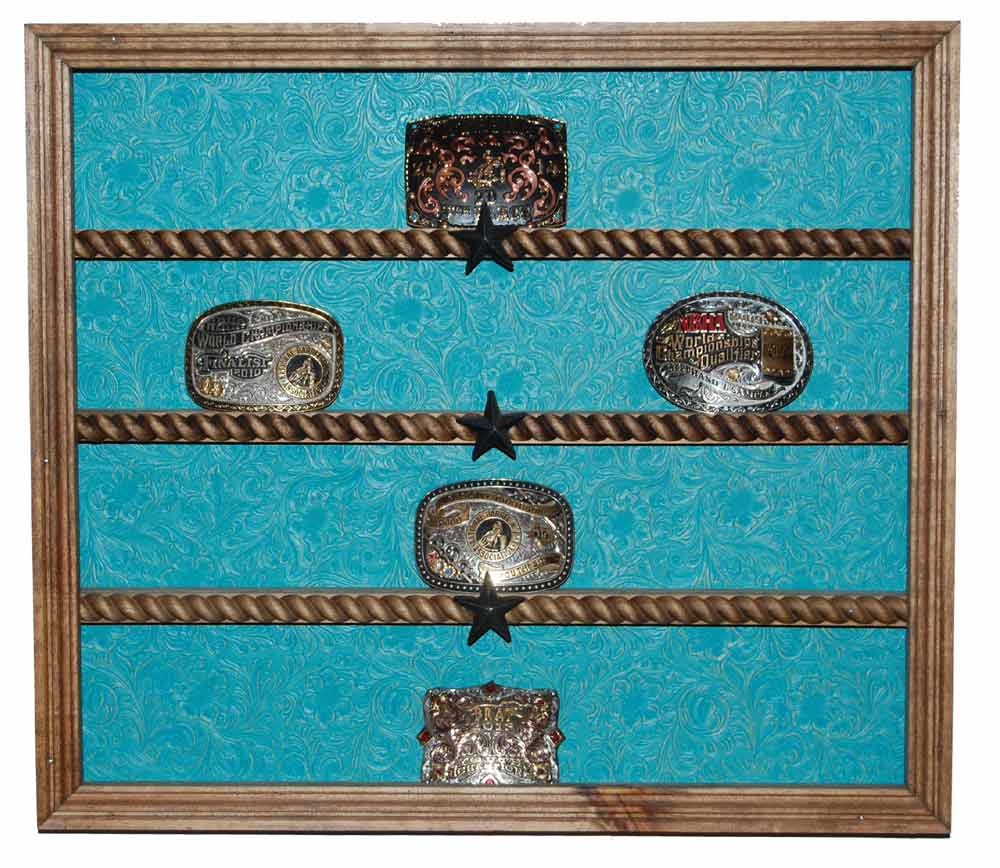 20 Buckle Display - Other Backgrounds Available - Turquoise Faux Leather image