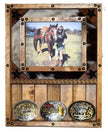 3 Buckle Display with 8 x 10 Picture Frame - Cowhide image