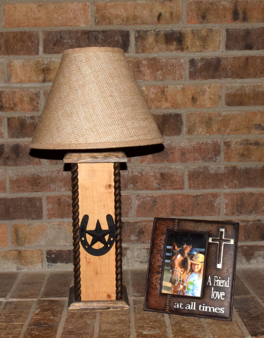24" Rustic Western Lamps - Star & Horseshoe Table Lamp. These beautiful Western table lamps are perfect for the cabin or your rustic Decor image 3