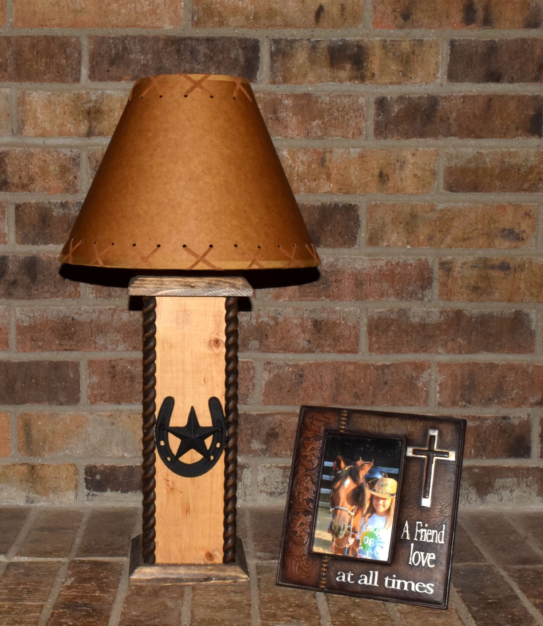 24" Rustic Western Lamps - Star & Horseshoe Table Lamp. These beautiful Western table lamps are perfect for the cabin or your rustic Decor image 2