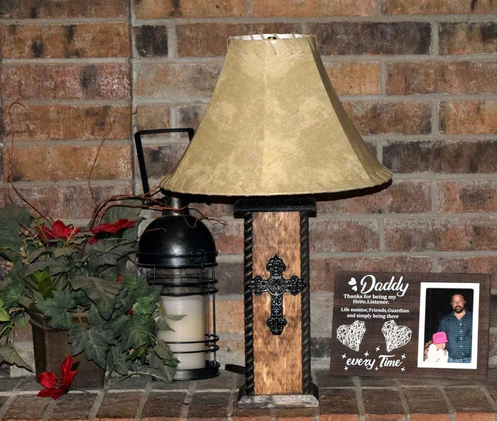 24" Rustic Western Table Lamps with USB Charging Port. These beautiful Western table lamps are perfect for the cabin or your rustic Decor image 0
