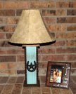 24" Rustic Lamps - Star & Horseshoe Table Lamp - Turquoise. These beautiful Western table lamps are perfect for the cabin or Rustic Decor image 2