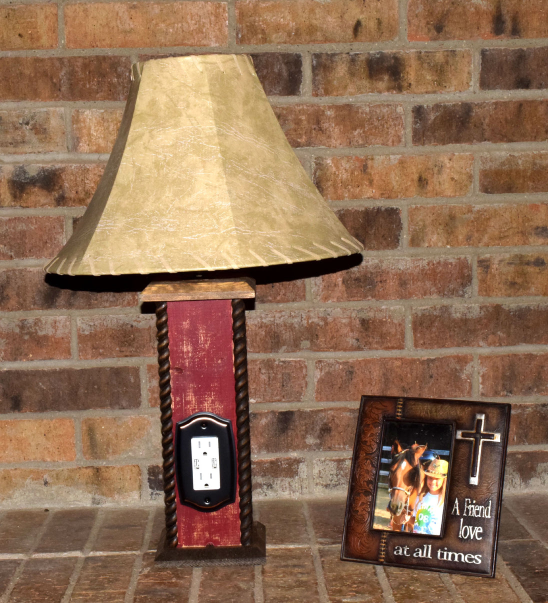 24" USB Rustic Western Table Lamp with USB Charger. These beautiful Western table lamps are perfect for the cabin or your rustic decor image 1