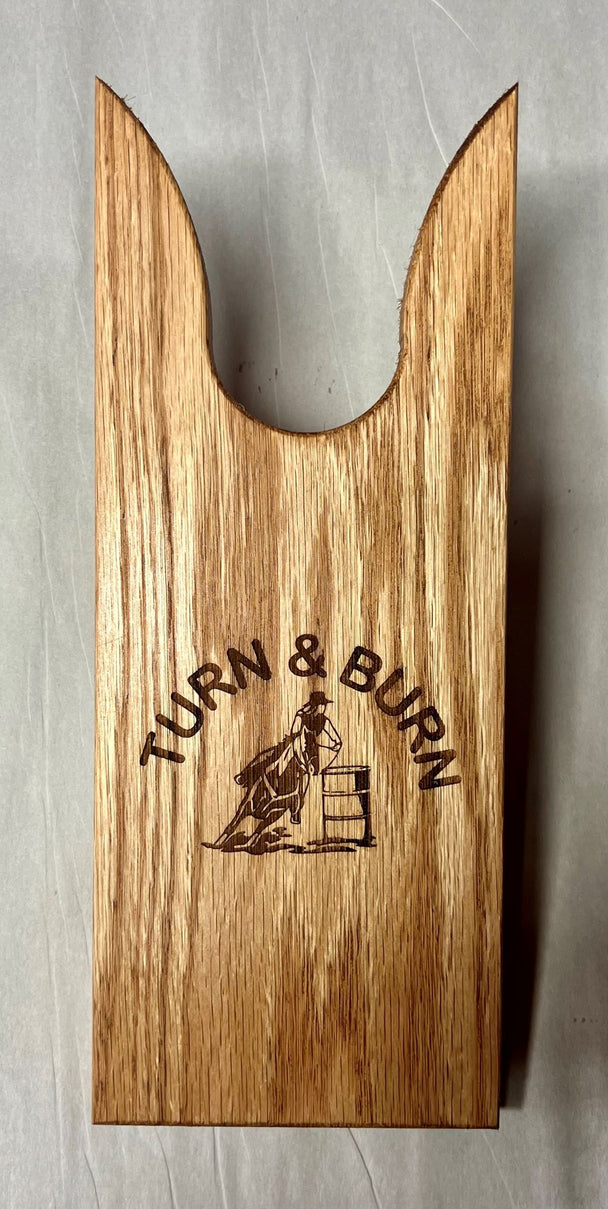 Red Oak Barrel Racer Boot Jack - Can be Personalized image 0