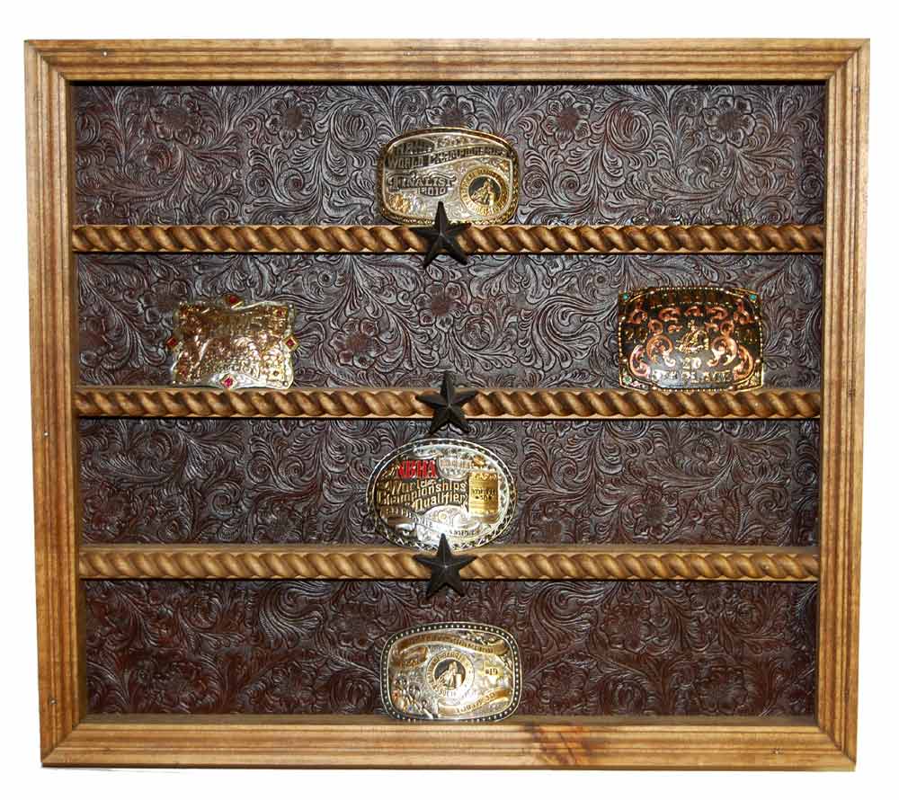 20 Buckle Display - Other Backgrounds Available - Brown Faux Leather image