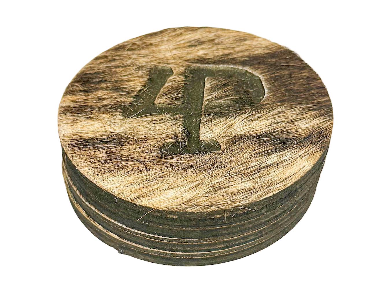 Branded Cowhide Coasters (set of 4)