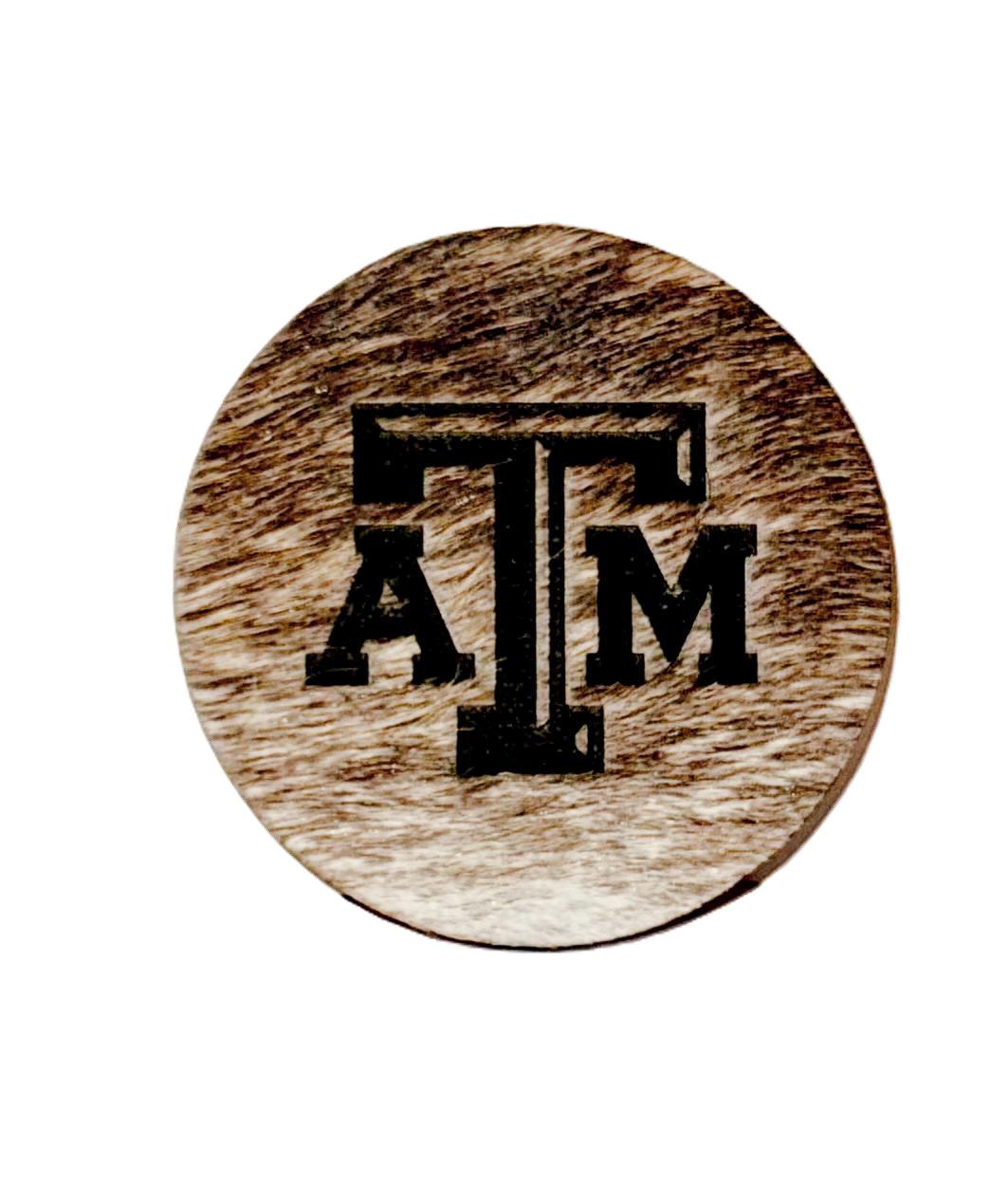 A&M Cowhide Coasters (set of 4)