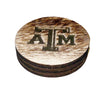 A&M Cowhide Coasters (set of 4)