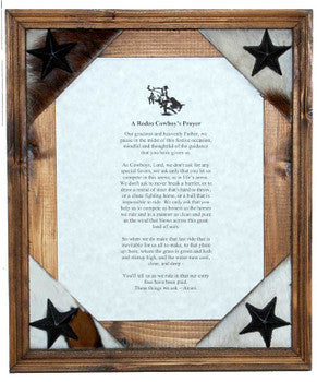 Rodeo Cowboy Prayer Framed in 8 x 10 Rustic Pine Frame. image 0