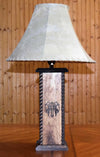 24" Western Table Lamp with USB Engraved Winged Cross. These beautiful Western table lamps are perfect for the cabin or your rustic Decor image 1