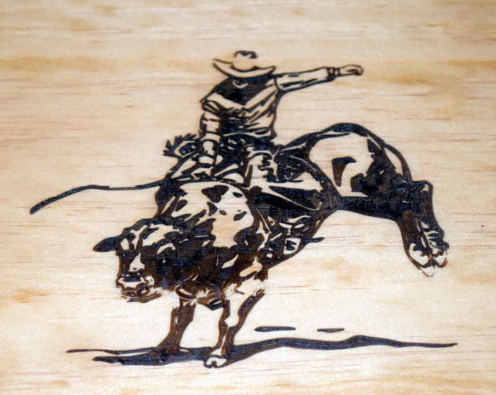 Bull Rider Handmade Jewelry Box - Faux Leather Lined image 2