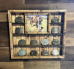 14 Buckle Display with Top Center 8x10 Picture Frame - Many Backgrounds Available - Pine Plank image