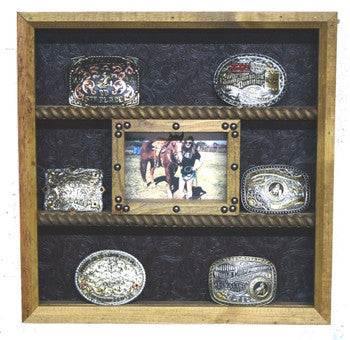 8 Buckle Western Buckle Display with 5x7 Frame - Other Backgrounds Available image 0