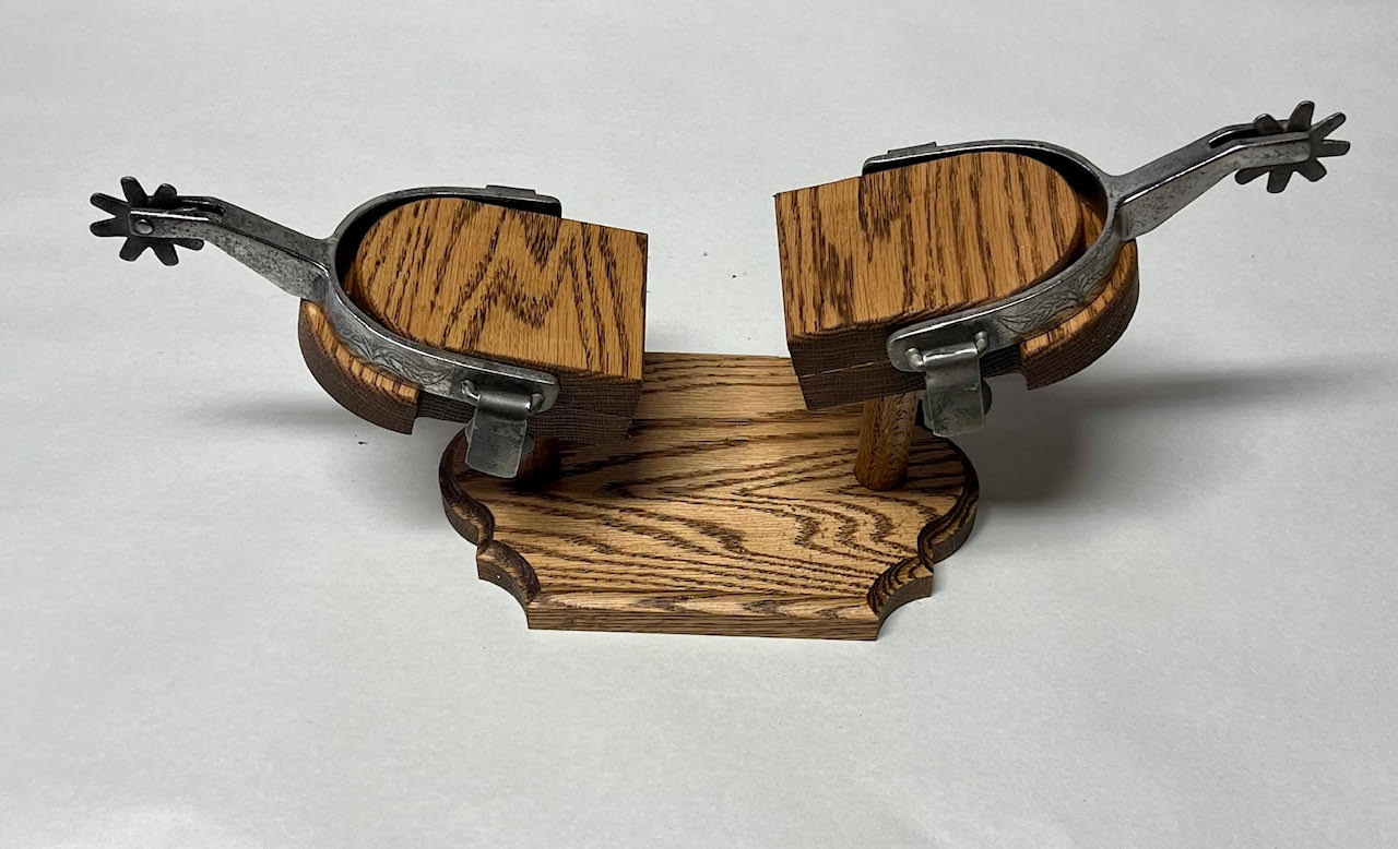 Trophy Spur Stands - Solid Oak image 0