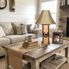 24" Rustic Western Table Lamps - Western Lamps - Star & Horseshoe stained Table Lamp. Perfect for any western themed room or the cabin.