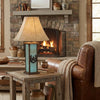 24" Rustic Lamps - Star & Horseshoe Table Lamp - Turquoise. These beautiful Western table lamps are perfect for the cabin or Rustic Decor